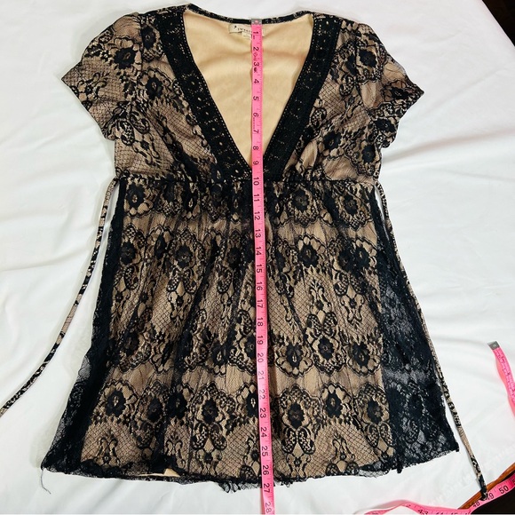 twentyone Romantic Goth Whimsicore Witchy Black Lace Tie Empire Waist Sz S - Picture 12 of 12